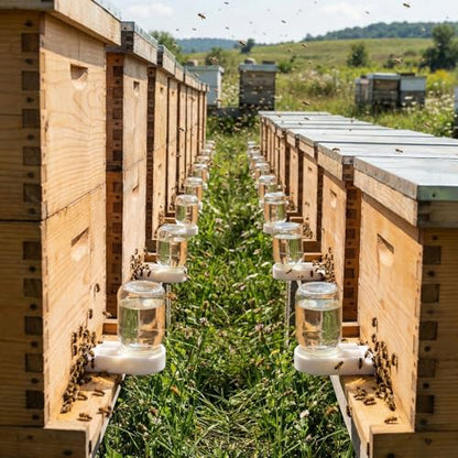 AukBeeFun 8 Pack Bee Feeders for Hives Mason Jar Sugar Water Feeder for Bees