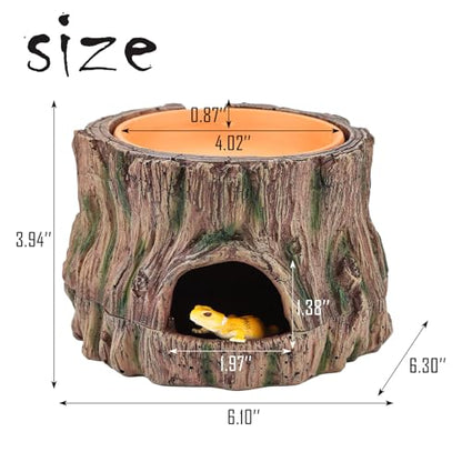 IBWell 3 in1 Reptile Hides and Caves with Detachable Base, Reptile Hideout Leopard Gecko Hide and Crested Gecko Food Dish Humid Hide for Lizard Tank Gecko Tank Accessories