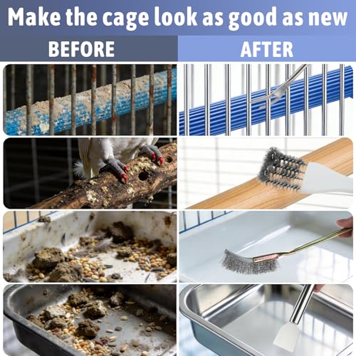 7 Pcs Bird Cage Cleaning Supplies Bird Cage Cleaner Brush Kit