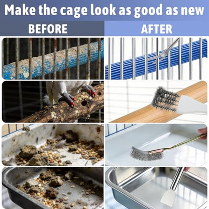 7 Pcs Bird Cage Cleaning Supplies Bird Cage Cleaner Brush Kit