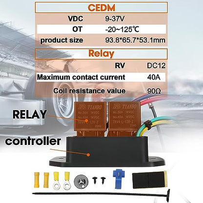 12V/24V Fans Controller Switch #0444, Temperature Range 104F to 230F | LED Real-Time Display, Thermatic Dual Fan Relay Kit, Digital Radiator Electric Fan Controller Switch Kit