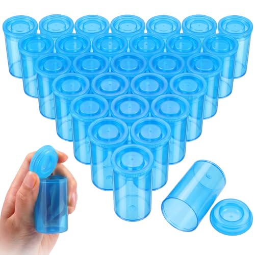 Jovitec 100 Pcs Plastic Film Canister Holder 35 mm Empty Camera Reel Containers Storage Containers Case with Lids for Small Accessories Fish Hook Film Beads(Blue) - color: Blue