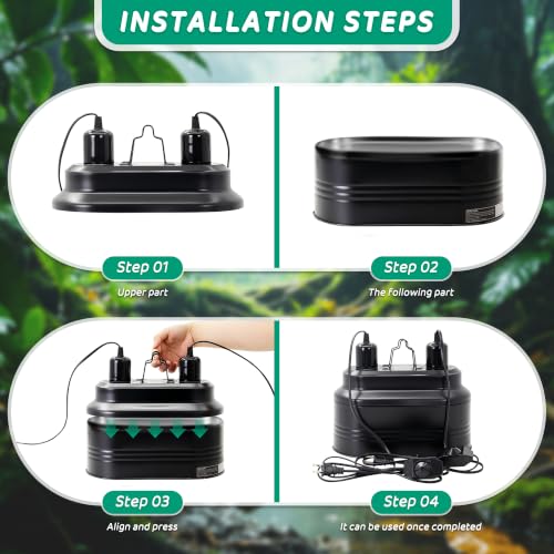 Dual Reptile Deep Dome Lamp Fixture with Independent Switches | Temperature Adjustment,Dual Deep Cap Combo,UVB & Basking Bulb Holder for Bearded Dragons,Turtles,Snakes & Lizards