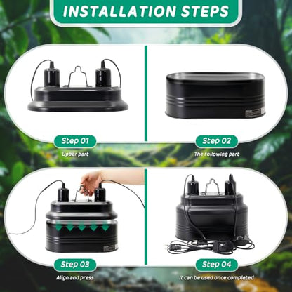Dual Reptile Deep Dome Lamp Fixture with Independent Switches | Temperature Adjustment,Dual Deep Cap Combo,UVB & Basking Bulb Holder for Bearded Dragons,Turtles,Snakes & Lizards