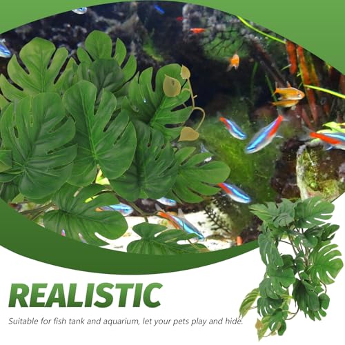 Reptile Plant Decor Artificial Climbing Leaves 23pcs Monstera Foliage for Terrarium Habitat Decoration Turtle Tank Accessories
