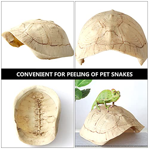 POPETPOP Turtle Shell Hideout Aquarium Basking Platform Resin Reptile Breeding Shelter for Freshwater and Saltwater Tanks Climbing Platform and Terrarium Decor 5.00 X 3.93 X 1.96 in 1 Pack