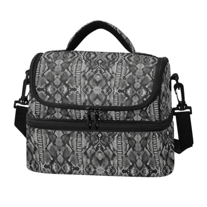 Emelivor Snake Scale Insulated Lunch Bag Container Tote for Student | 8L Double Deck,Large Lunch Box with Shoulder Strap,Thermal Meal Prep Cooler,Suitable for School Work Picnic Office Travel