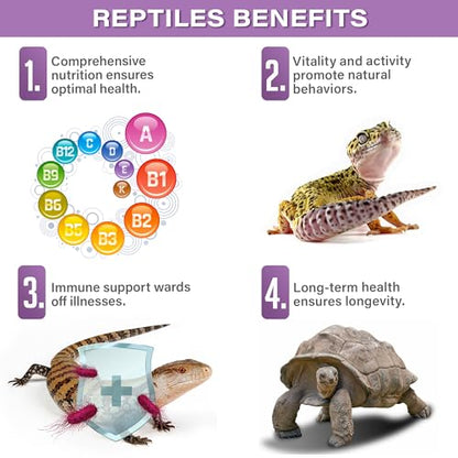4oz All Reptile & Amphibian Multi-Vitamin Powder. Made in USA | Comprehensive daily multivitamin! Ultrafine unflavored dust coats insects & greens to support immunity, bone & nerve health