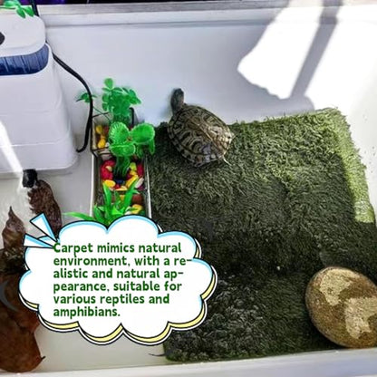 kathson 4pcs Reptile Carpet Terrarium Liner Tortoise Bedding Reptile Substrate Liner Mat Pet Cage Mats Supplies for Lizard Snake Bearded Dragon Gecko Chameleon Turtle Iguana (11.81 X 7.87 in) - color: 4PCS（M）：11.81 X 7.87 in
