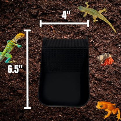 Hermit Crab Watering Pool | Platform Pool Accessory with Access Ramp for Hermit Crabs | 6.5" x 4" | Made in USA (Fresh Only, Black) - color: Fresh Only, Black