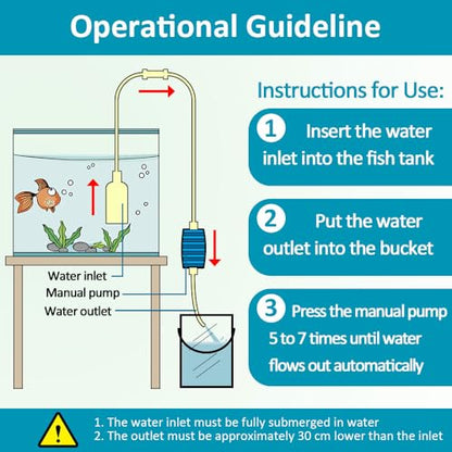 Fish Tank Gravel Cleaning Tools Aquarium Cleaner Hand Siphon Vacuum Pump Water Changer Turtle Tank Accessories