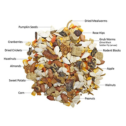 Exotic Nutrition Squirrel Food Starter Package - Includes Nutritionally Complete Diet, Natural Treats & Healthy Vitamin Supplements - for Grey Squirrels, Ground Squirrel, Chipmunks, Flying Squirrels