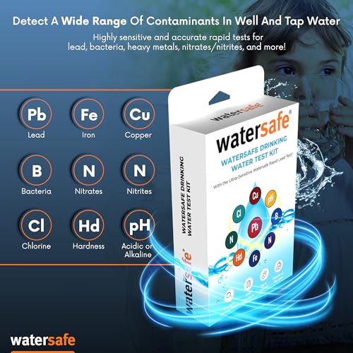 Watersafe® The Original Water Testing Kit for Drinking Water, Well and Tap Water, Sensitive Lead in Water Test, Bacteria, Hardness, pH, Nitrates, Easy Instructions, Lab-Accurate Results, 2 Pack