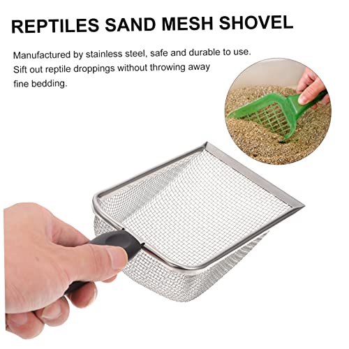 1pc Stainless Steel Reptile Sand Scoop Fine Mesh for Litter Cleaning Terrariums and Aquariums for Tortoise Snake and Bearded Dragon Substrates