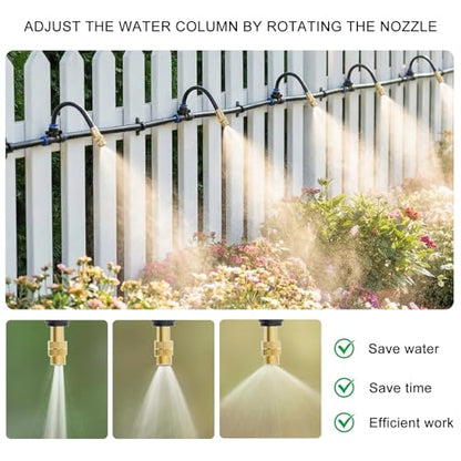 30 FT Drip Irrigation System 5/16 Inch Tubing with 10 Nozzles, Automatic Watering Misting System, Adjustable Sprinkler for Garden, Lawn, Plants, and Raised Bed - size: 30FT