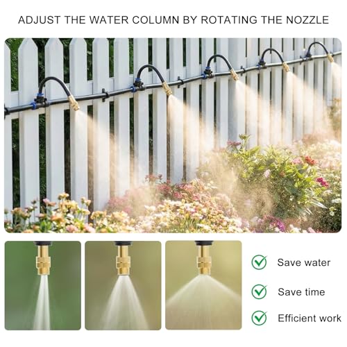 40 FT Drip Irrigation System 5/16 Inch Tubing with 13 Nozzles, Automatic Watering Misting System, Adjutable Sprinkler for Garden, Lawn, Plants, and Raised Bed - size: 40FT