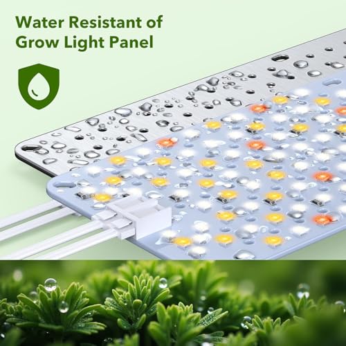 SDOVUERC Full Spectrum 1920 LEDs Grow Lights, 100W Plant Grow Lights for Indoor Plants with Daisy Chain Function, Sunlike Spectrum,4/8/12/16/20H Timer for Seed Starting(Pack10) - color: Panel Grow Light(10Pack)