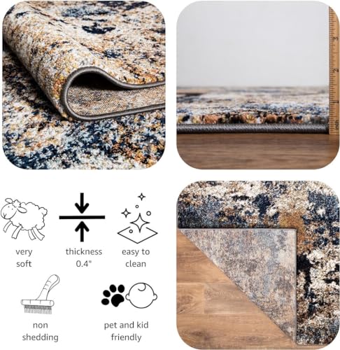 Keen Home Design Runner Rugs - 32"x91" Non-Shedding, Thick Pile Abstract Rugs for Kitchen, Living Room, Bedroom, Dining Room, Entryway - Size: 2'8" x 7'7", Skies Multi - color: Skies Multi, size: 2'8" x 7'7" (Runner)