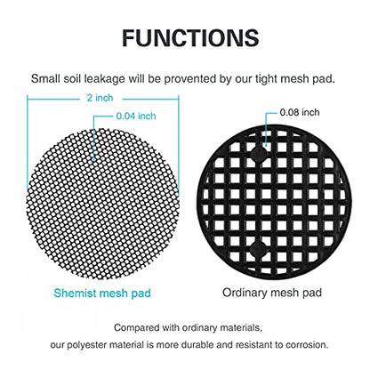Plant Mesh Drainage Screens - 100PCS 2-Inch Reusable Grid Mats, Keep Soil in Pots for Succulents, Bonsai, Indoor Plants & Repotting