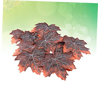 Sosoport 12pcs Maple Leaf Litter Reptile Tank Decor Reptisoil Snakes Lizards Cage Decor