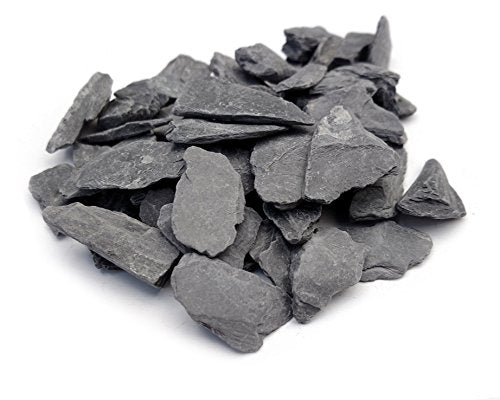 Natural Slate Stone -1/2 to 1 inch. Perfect Size for Miniature or Fairy Gardens, Aquariums, Reptiles, Terrariums, Model Railroads, Dioramas & Wargaming (1lb Grey) - style: 1lb grey
