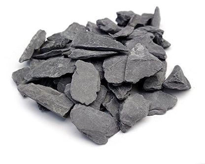 Natural Slate Stone -1/2 to 1 inch. Perfect Size for Miniature or Fairy Gardens, Aquariums, Reptiles, Terrariums, Model Railroads, Dioramas & Wargaming (1lb Grey) - style: 1lb grey