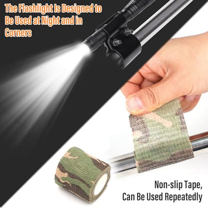 Dog Catcher Pole, Animal Catch Control Tool with Flashlight Non-Slip Tape | Animal Control Pole Stainless Steel Pig Hog Holder Heavy Duty for Dogs, Pig, Fox, Coyote Bulldog Wolf Goat Gator