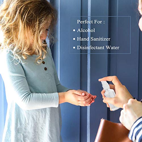 2oz Clear Glass Spray Bottles for Essential Oils, Set of 3 | Small, Plastic Sprayer - color: White Clear