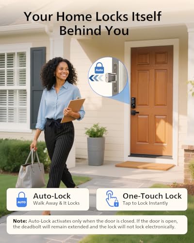 Philips Wi-Fi Smart Door Lock, Fingerprint Door Lock | APP Remote Unlock, Alexa Google Voice, 100 User Codes, Anti-Peep, Backlit Touchscreen, Waterproof, Includes 8 Batteries - color: Matte Black