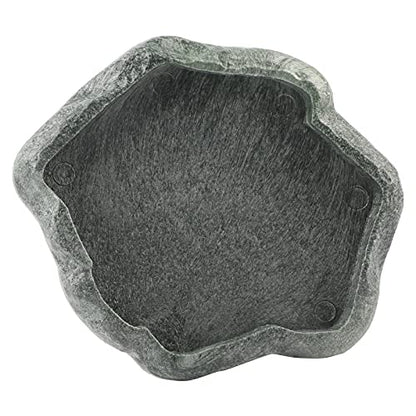 Ymiko Baby Tortoise Water Dish Bathing Station for Outside Bearded Dragon Food Bowl Bowls Reptiles & Amphibians Feeding Slate Frog Gecko Giant African Reptile Large (S)