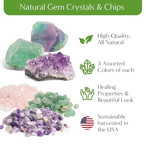 Creations by Nathalie – DIY Large Terrarium Starter Kit with Soil, Moss, Pebbles, Healing Crystal, Tools & Supplies – Terrarium Kit for Adults & Teens, Handcrafted in USA | DIY large terrarium starter kit with premium moss, tools, and essential supplies t