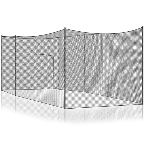 Syhood Baseball Batting Cage Net for Backyard NET ONLY | 55'L/35'L/20'L/10'L Cricket Golf and Softball Cage,Backyard, Indoor and Outdoor Garage Training for Portable PE Hitting Net - size: 20 x 8 x 8 ft