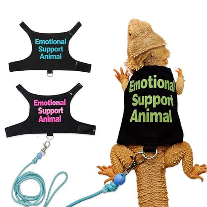 Bearded Dragon Lizards Clothes with Leash Set - Cute Lizard Reptile Small Animal Adjustable Harness Clothes for Walking Outdoor Security Costume Photo Prop(Green - color: Green