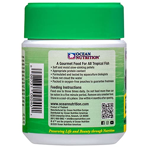 Ocean Nutrition Formula Two Pellets - Fish Food for Herbivorous & Omnivorous Marine Tropical Fish, High Protein(40%) - 3.5 oz (100 g) Small Pellets - size: 3.5 Ounce (Pack of 1), style: Small Pellet Size (+/- 1.2mm)