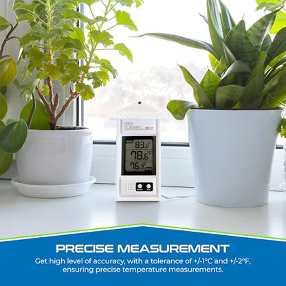 Sper Scientific Compact Digital Min/Max Thermometer 800121 - Wide Range Temperature Logger with Clear LCD Display - Ideal for Laboratories, Food Storage, HVAC & Greenhouses - size: 1 Pack
