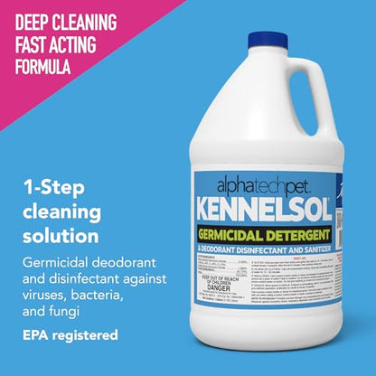 ATP KennelSol Disinfectant & Cleaner for Kennels, 128 fl oz, 1 ct | EPA-Registered, Concentrated Formula, Industrial Germicidal Detergent and Deodorizer for Shelters and Rescue Organizations - size: 128 Fl Oz (Pack of 1)