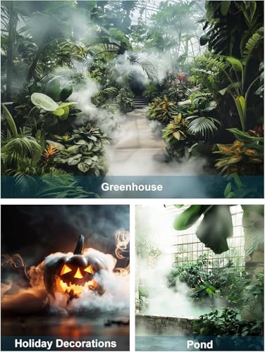 12 Head Ultrasonic Mist Maker, 9000ml/H Ultrasonic Fogger, Pond Fogger with Float Buoy, IP67 Waterproof Mist Maker for Pond, Greenhouse, Water Fountain, Garden and Halloween Decoration