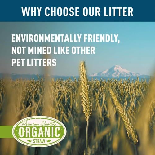 Organic Wheat Straw Pellets - Litter & Bedding Use, 20lb | Pelleted Wheat Straw, Cage Liner and Litter Box Fill, Dust Free Absorbency, Natural Odor Control, Organic Bedding Support