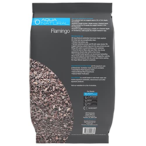 Aqua Natural Aquarium Substrate, Flamingo Gravel, 20lb | For Aquascaping, Aquariums, Vivariums and Terrariums