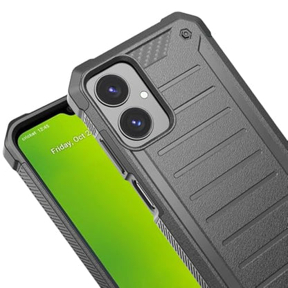 for Cricket Icon 2026 (Regular Version) Premium Tough Hybrid Cover Phone Case + Extreme Band (Gray) - color: Gray