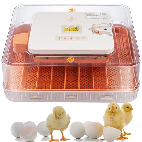 56 Egg Incubator, Fully Automatic Egg Turner & Humidity Control, High Hatch Rate Poultry Incubator with LED Candler, 360° View for Chicken, Duck, Quail Eggs – Beginner Friendly