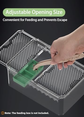 XIGETRAIL Transparent Portable Reptile Terrarium Habitat, Reptile Feeding Box for for Gecko, Tarantula, Scorpion, Spider, Hermit Crab,Frog (12" x 7.7" x 5.1" White)