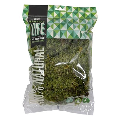Mood Moss for Terrarium Habitats, Small 1-Pack | Preserved Moss for Reptiles, Amphibians & Invertebrates Terrariums, Humidity Control, Soft, Dye-Free, Family Owned, USA Made - size: Small 1-pack, style: Mood Moss