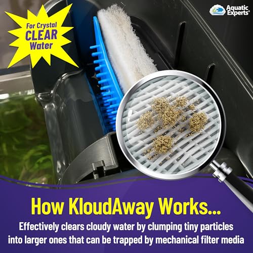 KloudAway Freshwater Aquarium Water Clarifier - Clears Cloudy Water, Water Clarifier for Fish Tank, Made in USA, Aquatic Experts (250 ml) - size: 250 ml (8.45 oz)