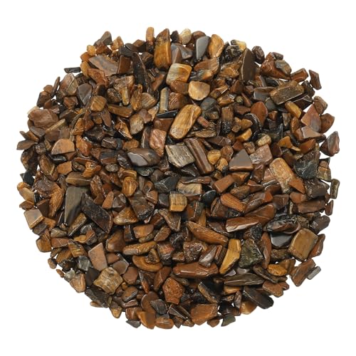 Crystal Chips Stone, 0.44 Lb Fluorite Gravel Rocks (Tiger Eye, 5-14 Mm) - color: Yellow, size: 5 - 14 mm