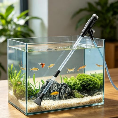 Gravel Vacuum for Aquarium Hand Pump Siphon Water Changer | Water Cleaner Gravel Siphon for Aquariums for Maintenance Cleaning Reptile Shrimp Home Office Apartment Dorm