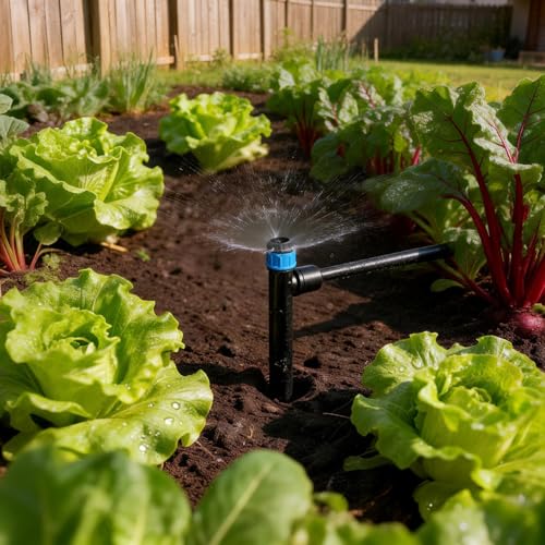 RedChili 35 Pieces Push to Fit Drip Vortex Emitters for 1/4" Drip Irrigation Tubing, Adjustable 360 Degree Vortex Drip Emitters with Stake Full Circle Umbrella Shape Pattern Garden Irrigation Drippers - size: 35P VortexEmitter(Push)