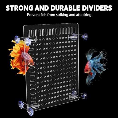 Nuanchu 4 Set Acrylic Fish Tank Divider 11.4 x 9.75'' Aquarium Divider Kit Splicable Flexibly Aquarium Divider with Suction Cups Accessories Splicing Board for 30/40/50/65/75/90/125/150 Gallon Tank - size: 11.4 x 9.75''