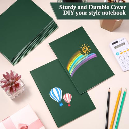 100 Pcs Journals Notebooks Bulk - Kraft Softcover A5 Small Notebooks 5.5 Inch x 8.3 Inch Notepads with 60 Page 30 Sheet for Writing Sketch Travel Office Supplies(Green,Lined) - color: Green, style: Lined