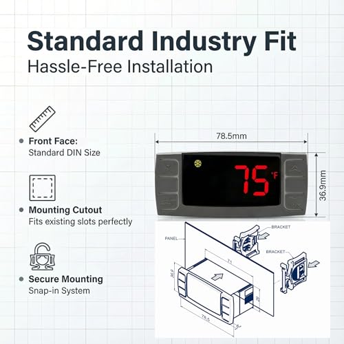 XR06CX-4N1F1 120V Temperature Controller Compatible with Dixell, 120V | 120V, XR06CX-4N1F1 replacement, dual NTC probes, for commercial refrigerators and freezers - style: XR06CX-4N1F1